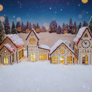 Vila Natalina Cenário Enfeite de Natal Casinhas Branca Avulsa Peças Iluminação Papai Noel