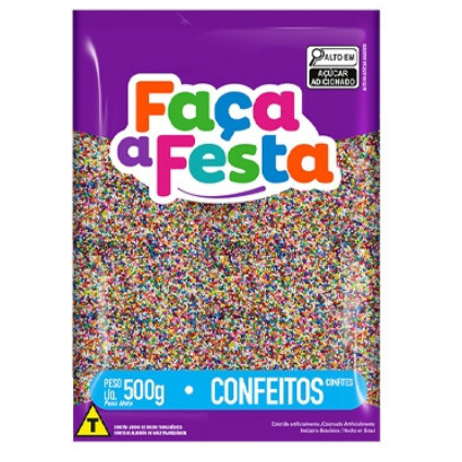 Confeito Miçanga 500g Leke Gourmet 8 cores