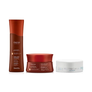 Amend Kit Cobre Effect Shampoo 250ml + Máscara 300g + Essencial Proteína Capilar 100g em Oferta na Shopee