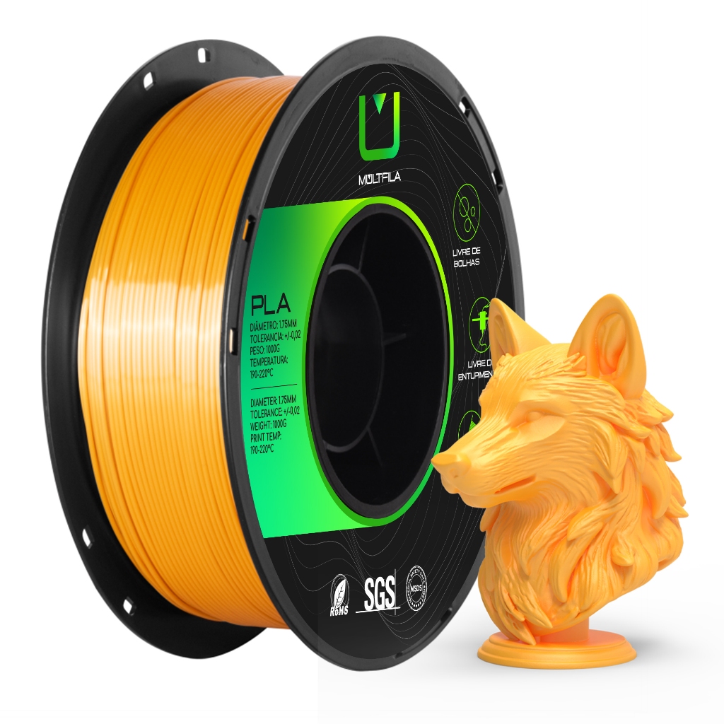 Filamento PLA Dourado Impressão 3D 1kg Multfila | Shopee Brasil