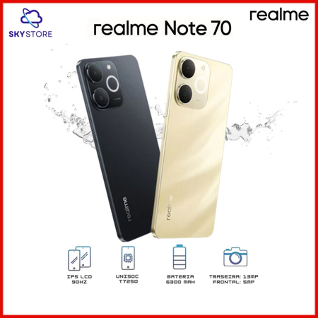 Realme Note 70 4G Versão Global 128 2564GB RAM e 4 8GB RAM Processador Unisoc T7250 Novo
