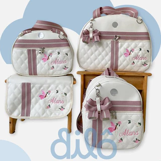 Kit de bolsas personalizadas brasão de borboleta. Conjunto bolsas meninas, Dilô Kids em Oferta na Shopee