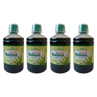 Kit 4 Suco de Babosa Aloe Vera 500ml Enriquecido Graviola + Ipê Roxo