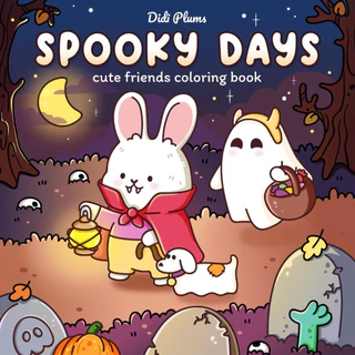 Desenhos para colorir Spooky days 40 imagens FOLHAS SOLTAS + Acetato NÃO VAI ENCADERNADO em Oferta na Shopee