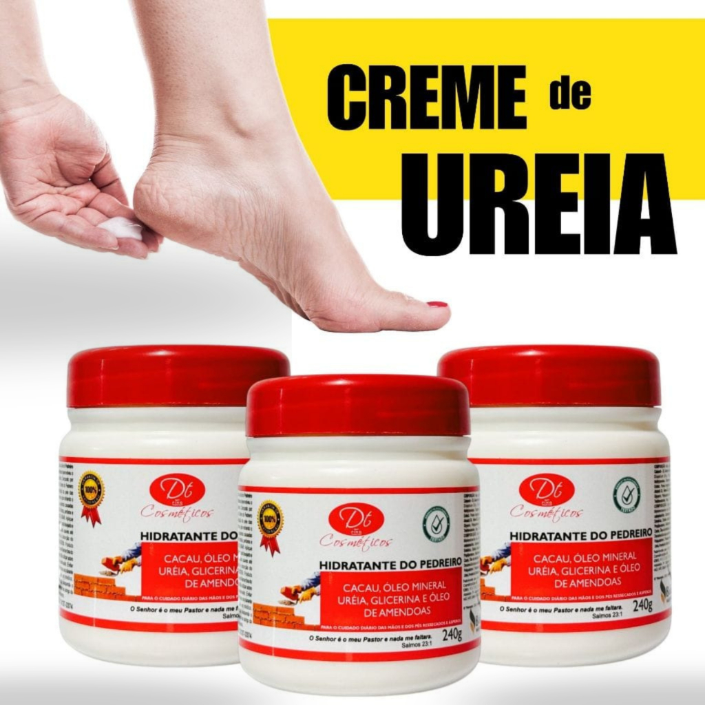 Creme De Ureia 10% Para Os Pés Ressecados Mãos Pernas Cotovelo Cacau ...
