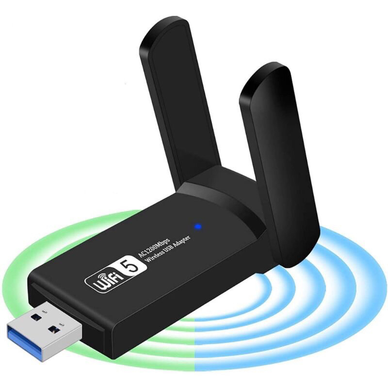 Adaptador Wi-fi Dual Band 2-4G e 5G USB 3.0 5Ghz 1300Mbps 2 Antenas