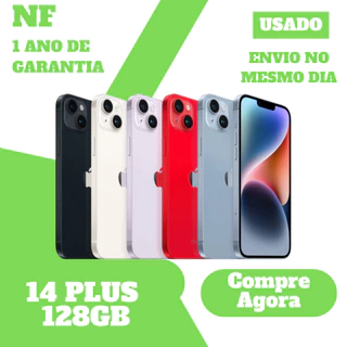 [USADO] Smartphone iPhone 14 PLUS 128GB 5G Original com NF - 1 Ano de Garantia - Seminovo
