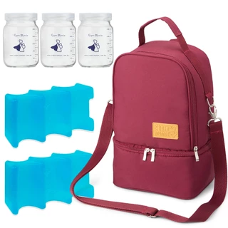 Mochila Térmica Amamente+ Duo Ice com Potes para Leite Materno 200ml Super Mamãe em Oferta na Shopee