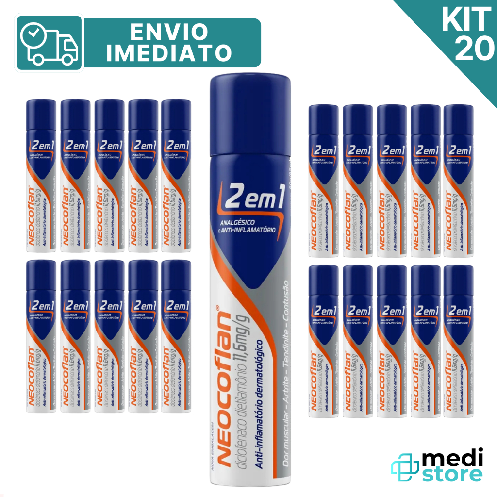 Kit com 20 - Neocoflan Spray Aerosol 2 em 1 85 mL - Envio Imediato ...
