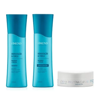 Amend Kit Hidratação e Força Shampoo e Condicionador 250ml + Proteína Capilar 100g em Oferta na Shopee