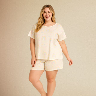 Baby Doll Pijama feminino  Suede Confortável Plus Size Camisa e Shorts em Oferta na Shopee