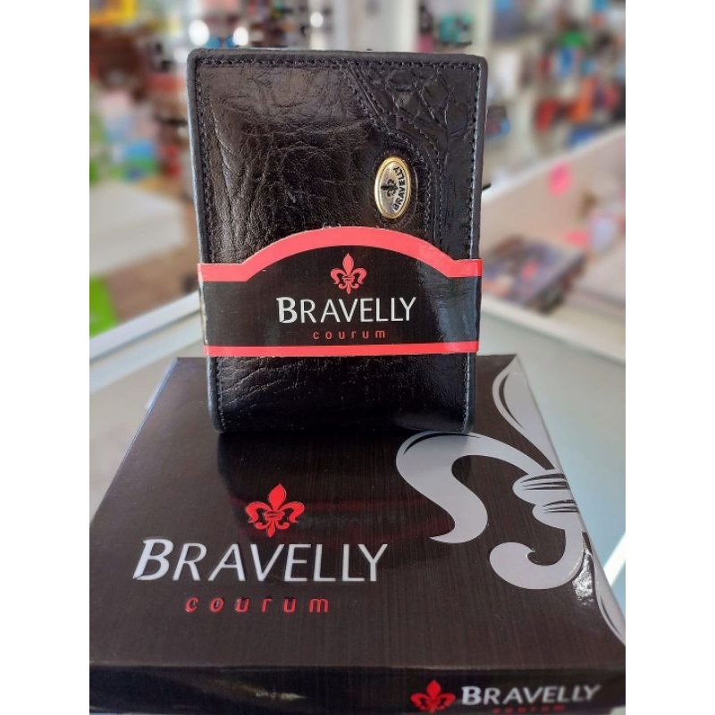 Carteira de couro com caixinha Bravelly | Shopee Brasil