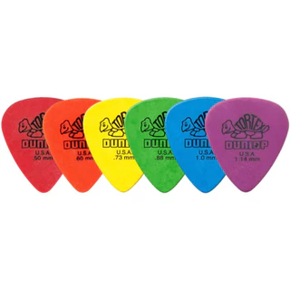 Kit com 6 Palheta Jim Dunlop Tortex Original para Guitarra Violão Baixo