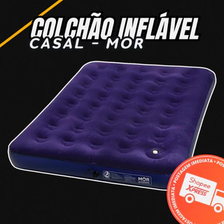 Colchão Inflável Casal com inflador Acoplado Multiuso - Mor
