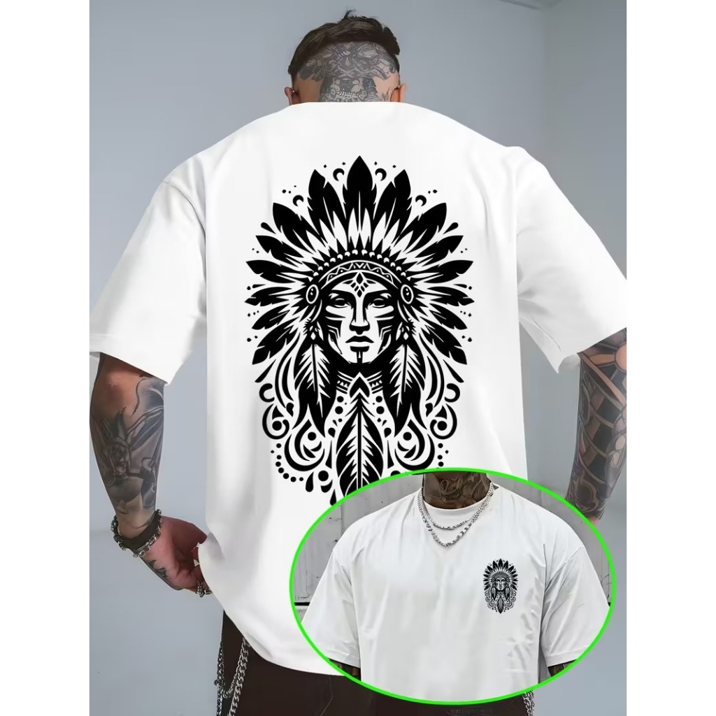 Camiseta Algodão Adulto Infantil Plus Size Indio Indigena Paje Streetwear Moda Premium