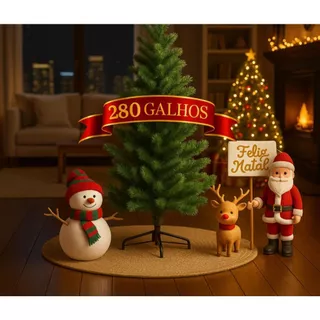 Árvore De Natal Pinheiro Fácil De Montar Imperial 1,5m 280 Galhos Premium Luxo Verde Folhoso