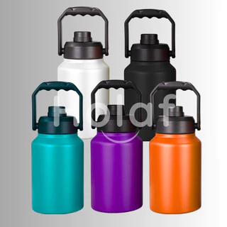 Garrafa Térmica Inox DUPLA CAMADA Grande 2 Litros Squeeze Academia Água Esportiva Fitness Bebida Fria Quente
