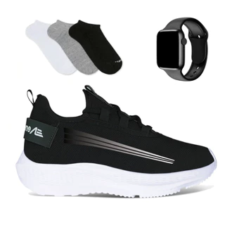 TENIS MASCULINO E FEMININO ACADEMIA CAMINHADA TREINO ADAPTION KIEV COM RELÓGIO DIGITAL E MEIA DO 34 AO 45