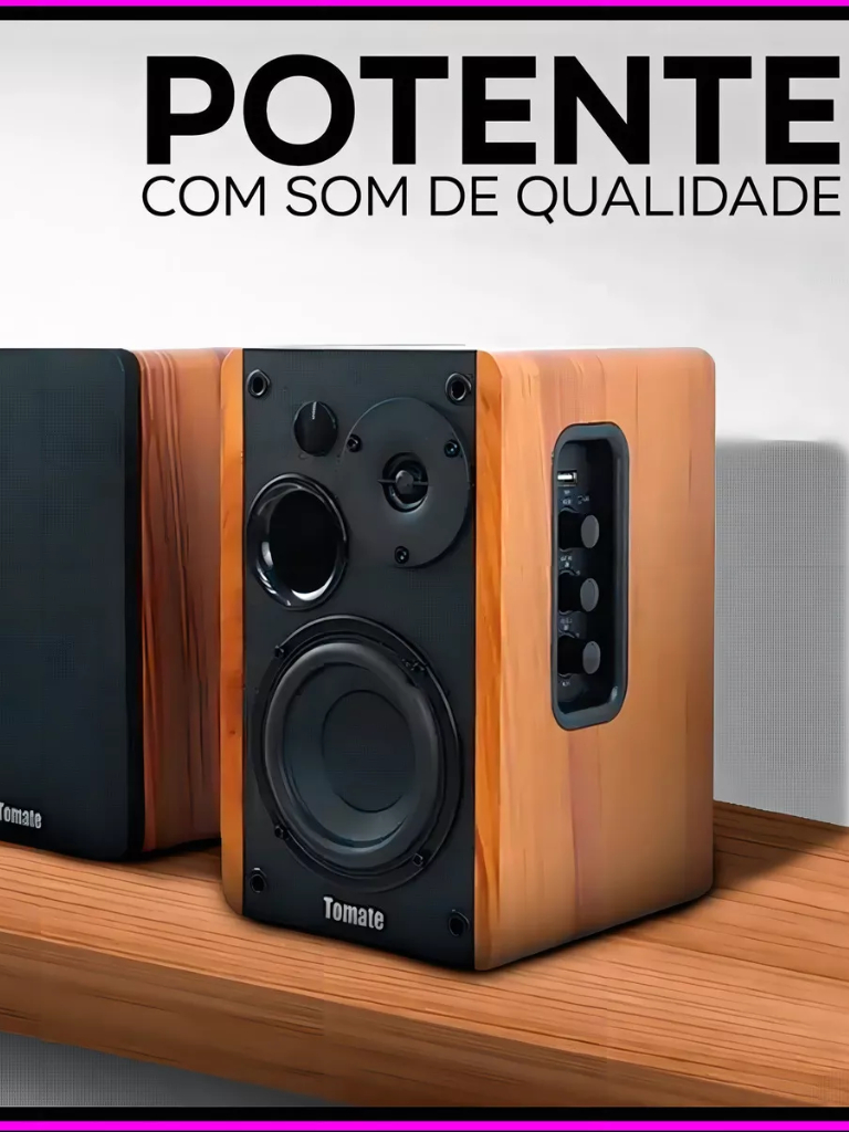Caixa de Som Bluetooth Potência 100W RMS Preto 110V/220V Tomate MTS ...