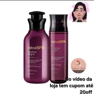 kit Nativa Spa Oboticario Ameixa negra loção hidratante 400ml e Body splash 200ml em Oferta na Shopee