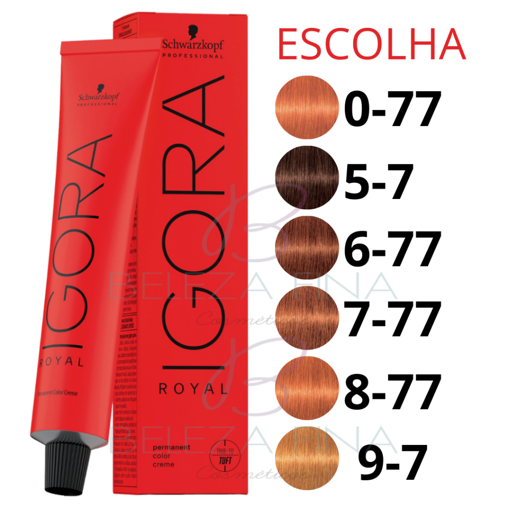 Tintura/ Coloração Igora Royal 60g - Schwarzkopf - Ruivos - (escolha 0 ...