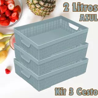 Kit 3 Cestos Jaguar Organizador 2 Litros Multiuso Empalhável De Plástico Para Cozinha Ou Banheiro em Oferta na Shopee