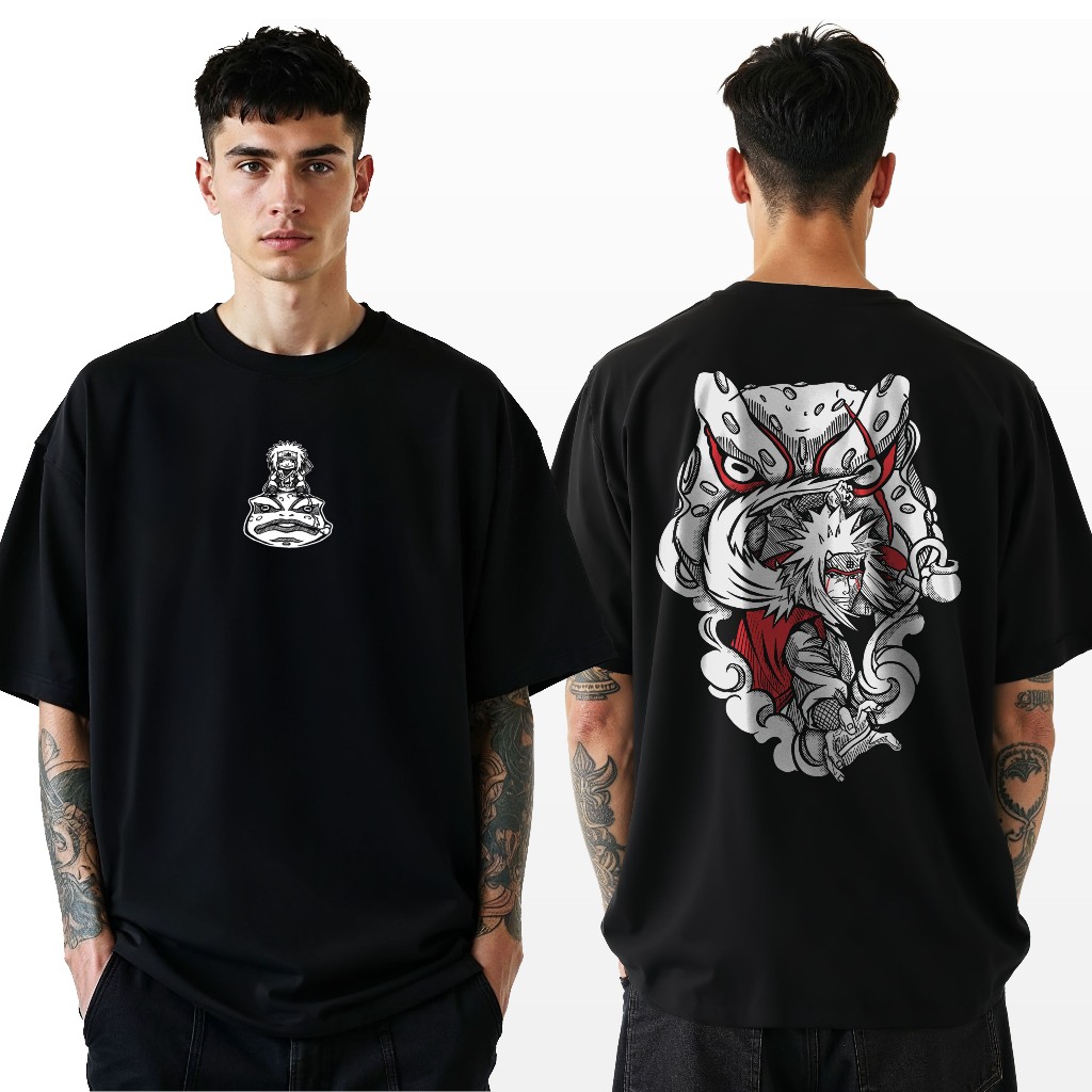 Camiseta Oversized Naruto Jiraiya Sapo Streetwear Anime