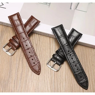 Pulseiras Vintage Para Relógio de Pulso Pulseira de Fivela em Couro Sintético Cores Preto e Marrom 20mm