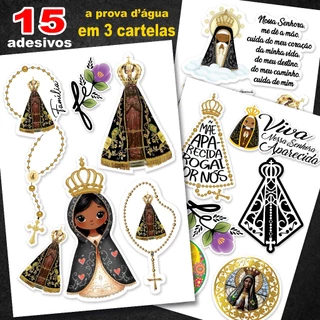 15 lindos Adesivos Nossa Senhora Aparecida ( manto preto) - Caminhão, Carro, Moto em Oferta na Shopee