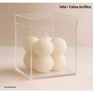 70 Velas Lembrancinha Mini Bubble 35g Vela Aromática Cera de Soja/Coco/Palma - Cor Cru