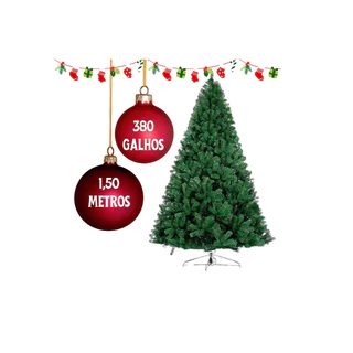 Arvore de Natal Pinheiro Tradicional 1,5 m 380 Galhos Ajustável Hastes Flexíveis Decoração de Natal
