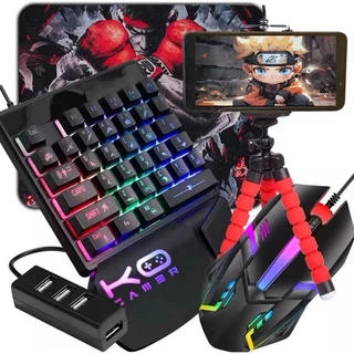 Kit Mobilador Para Celular Completo Varios Modelos Teclado + Mouse Gamer + Mouse Pad + Hub + Tripe em Oferta na Shopee