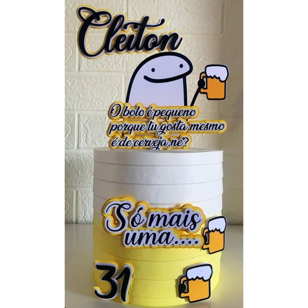 Topo /topper de bolo flork cerveja Personalizado | Shopee Brasil