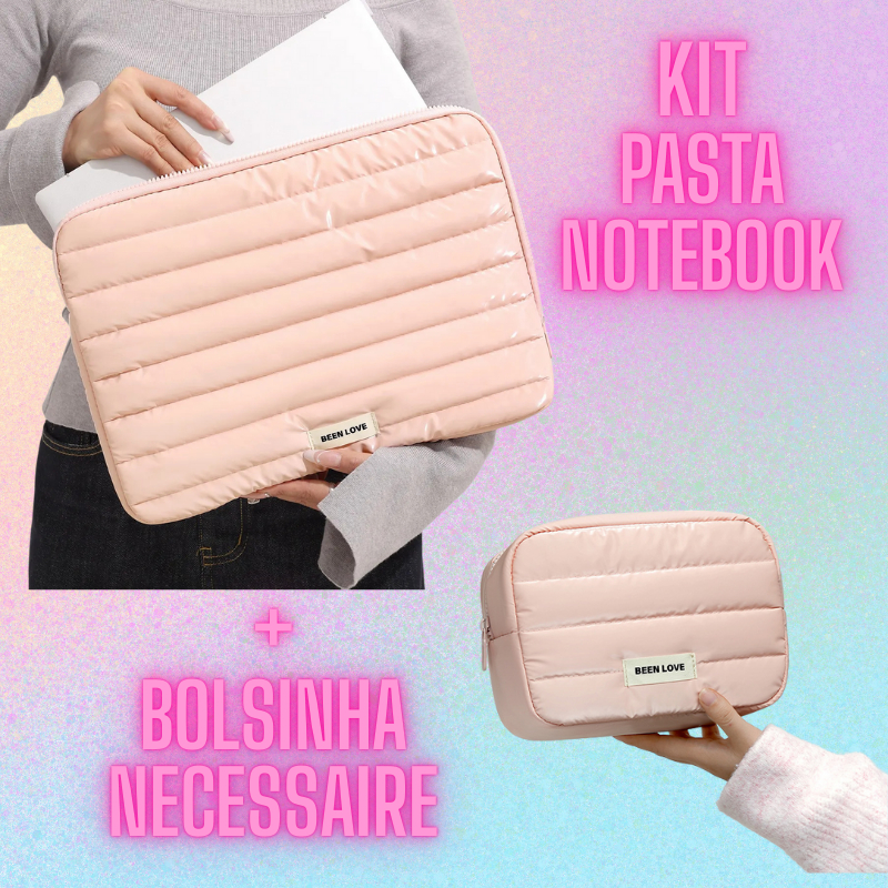 Kit Pasta Case Notebook Fofinha Puff 14" a 15"+ Bolsinha Necessaire ...
