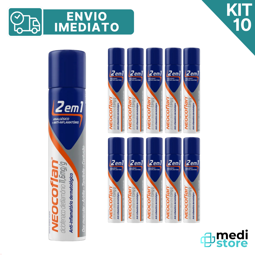 Kit com 10 - Neocoflan Spray Aerosol 2 em 1 85 mL - Envio Imediato ...