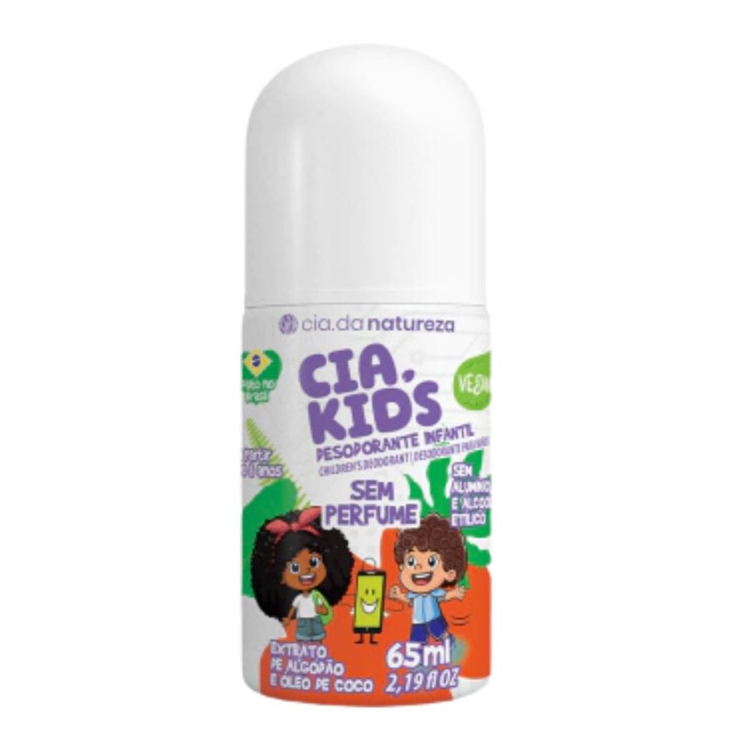 Desodorante Roll On Infantil Sem Perfume 65ml - Cia da Natureza Kids ...