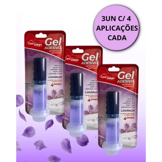3x Gel adesivo aparelho vaso sanitário pastilha acoplada cheirinho para banheiro (12 aplicações)