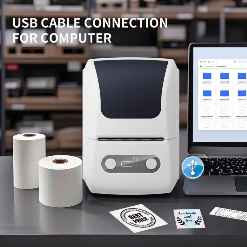Mini Impressora De Etiquetas 58MM Bluetooth Para Celular PC Portatil.221