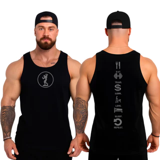 Camiseta Original Regata Masculina Dry Fit para Academia Treino Arnold Repeat
