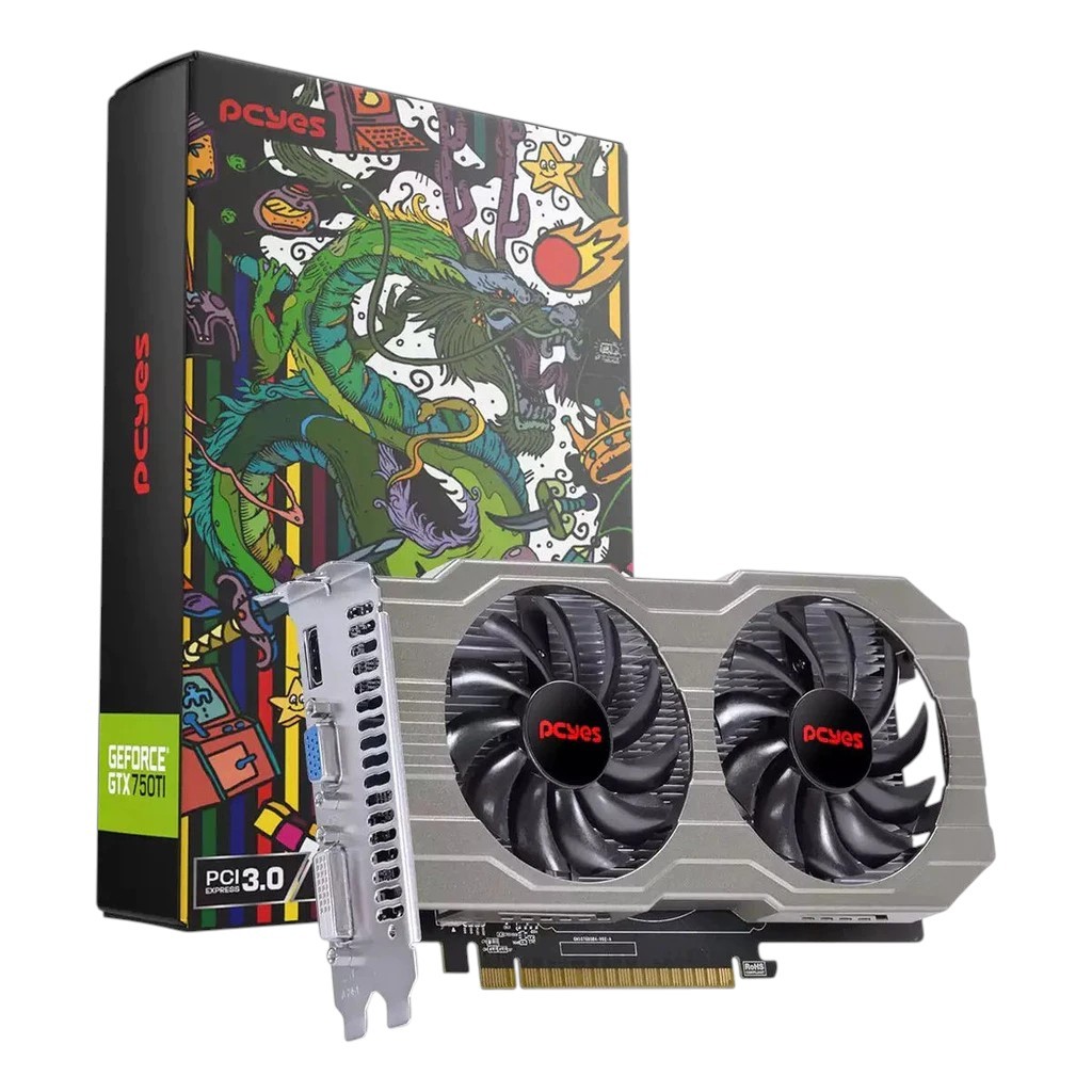 Placa De Vídeo Pcyes Geforce Gtx 750ti Ddr5 4gb Dvi/hdmi/vga