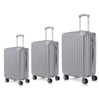 Conjunto de Malas de Viagem Kit 3 Zíper Duplo Antifurto Policarbonato Cadeado Mala de Bordo e Média 047#-3 em Oferta na Shopee