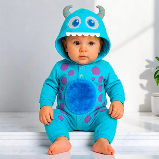 Roupa de Bebê Macacão Tematicos Personagens com Capuz Escolha