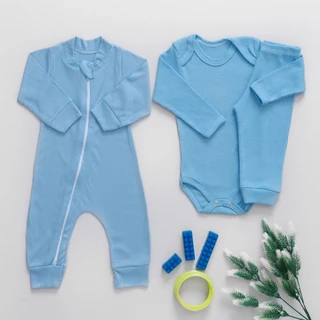 Kit 3 Peças Bebê Macacão Body e Calça Canelado Longo 100% Algodão em Oferta na Shopee