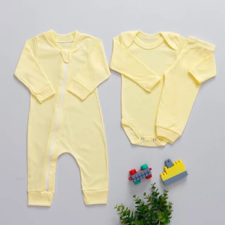 Kit 3 Peças Macacão Body e Calça Canelado Bebê Antialérgico Longo 100% Algodão em Oferta na Shopee