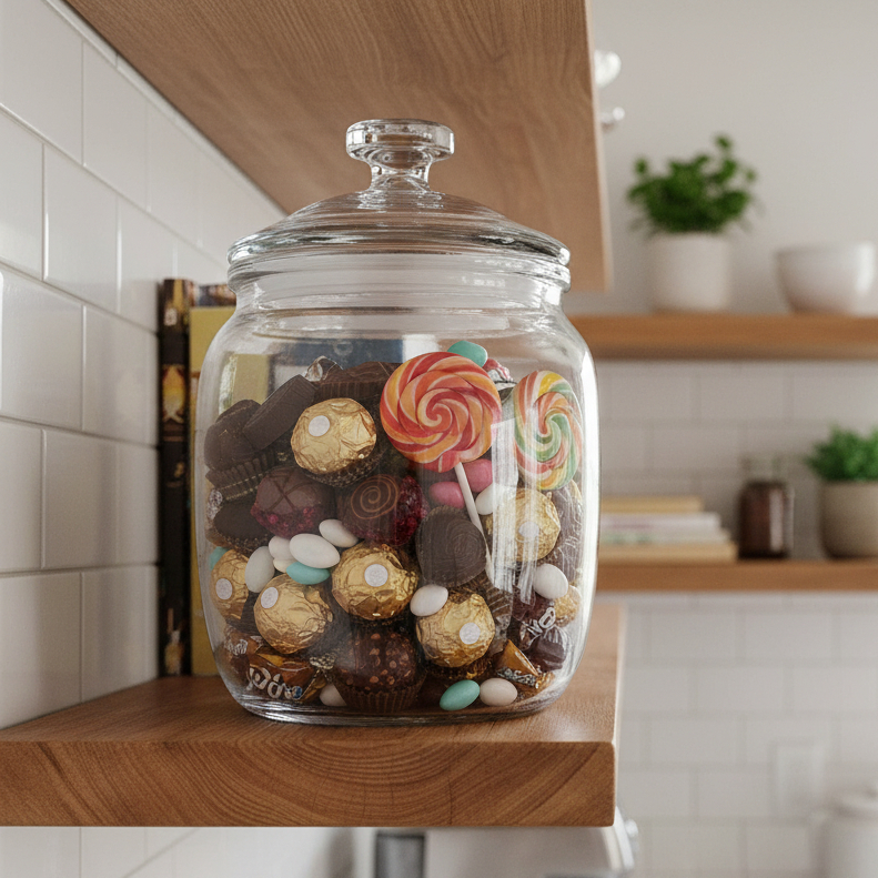 Pote Porta Mantimento Bomboniere Tampa Hermética 800ml ,1L, 1,6L Vidro Temperado Pure Lyor