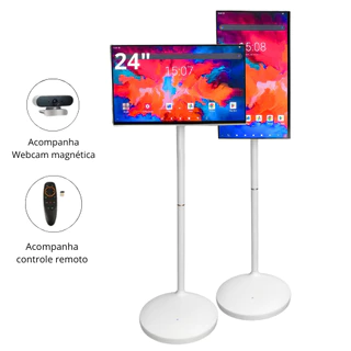 Monitor Touch 24″ Tela Interativa Full HD WiFi Webcam Magnética Pedestal Ajustável Controle Remoto em Oferta na Shopee