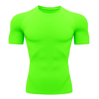 Camiseta Manga Curta Proteção Uv 50+ DryFit Verde Neon Camiseta Térmica Segunda Pele Rash Guard