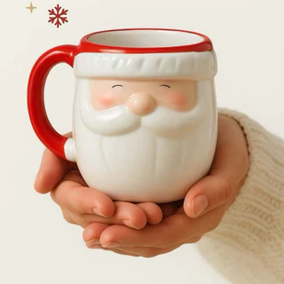 kit com 2 lindas canecas Papai Noel Natal 330 ml em alto relevos.