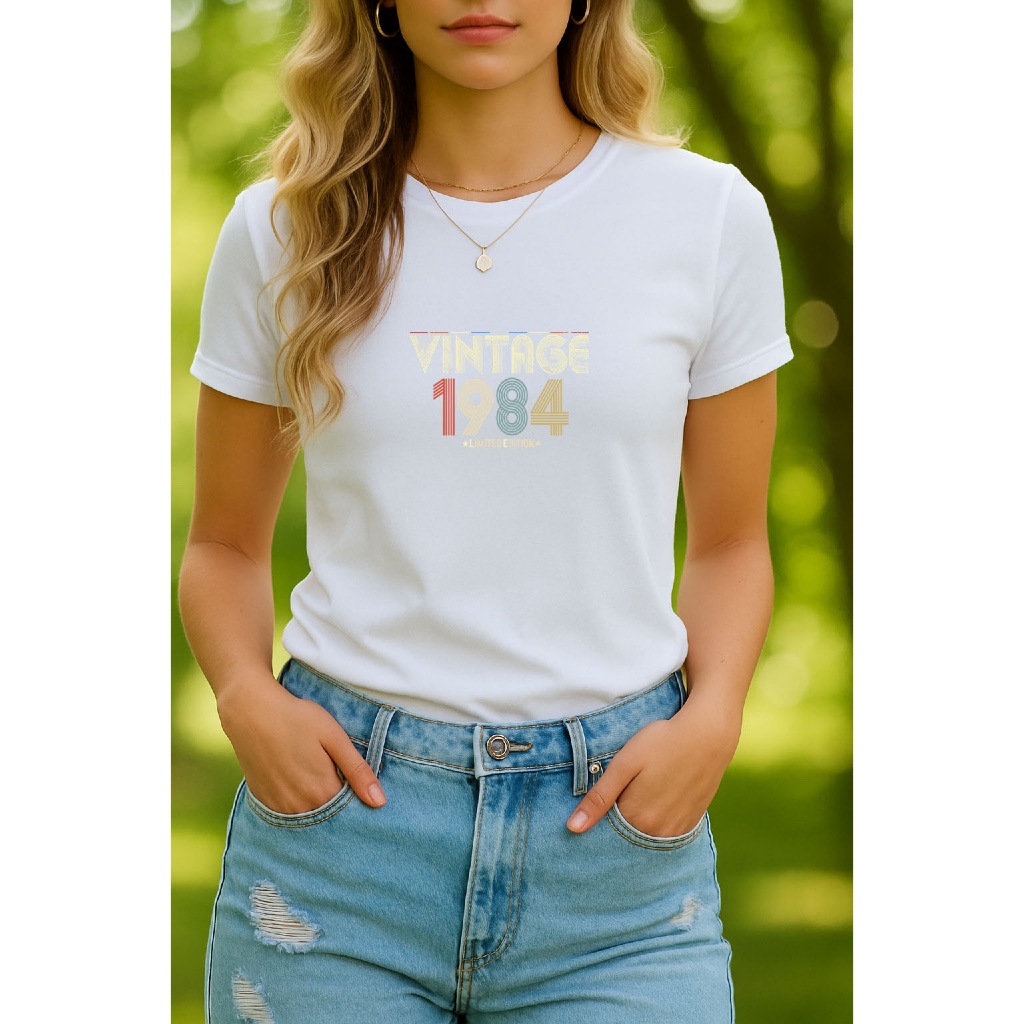 Camiseta Babylook Tshirt Feminina Estampas Engraçadas Vintage 1984