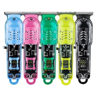 Máquina De Cortar Cabelo Profissional Smart Lcd Barbeador Elétrico Transparente Sem Fio USB-MINIMEOW